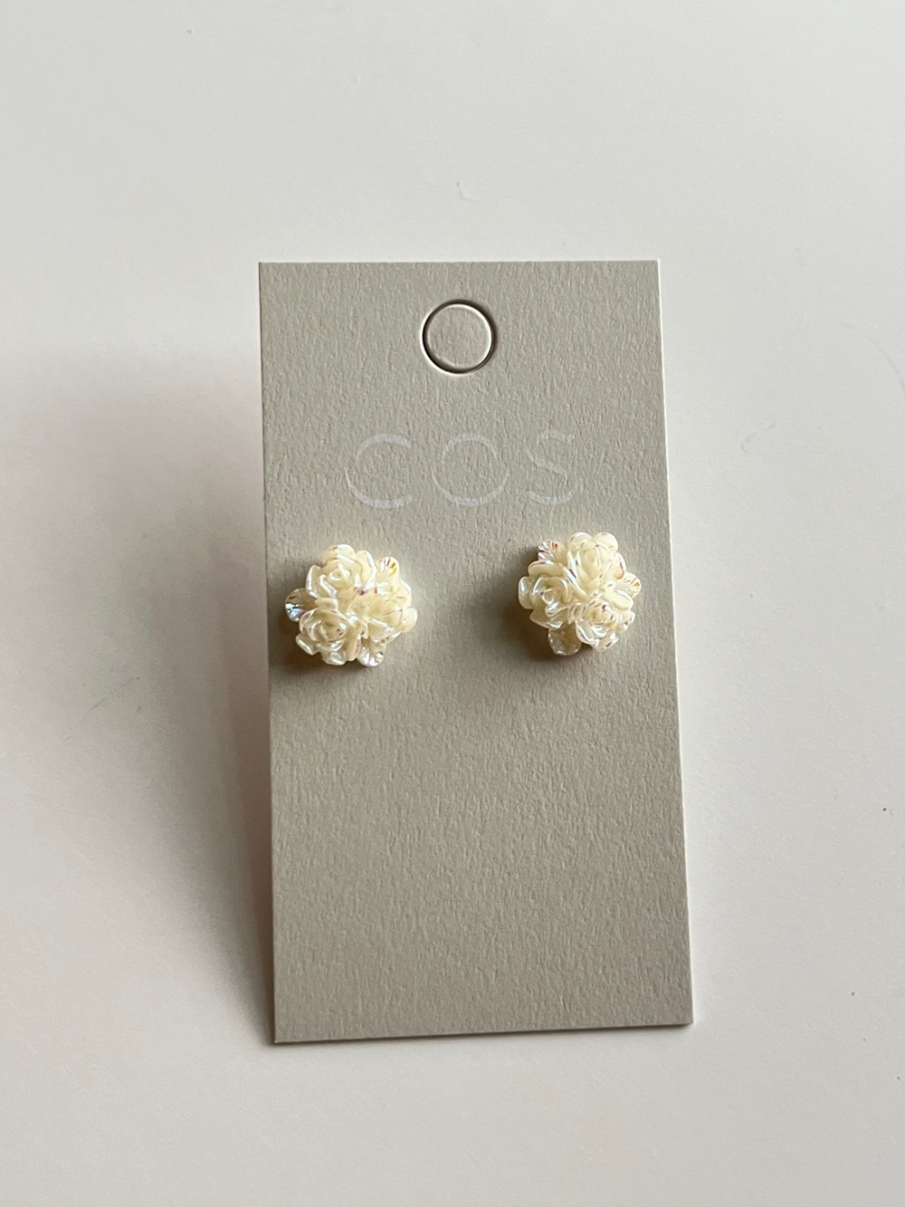 COS Cream Floral Cluster Stud Earrings